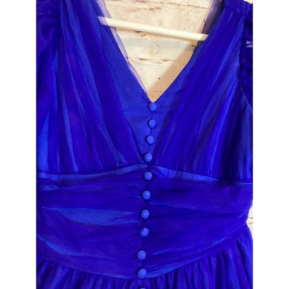 Wayward Fancies eShakti Dress Womens Medium Cobalt Mesh Dark Romantic Boho - Picture 6 of 16